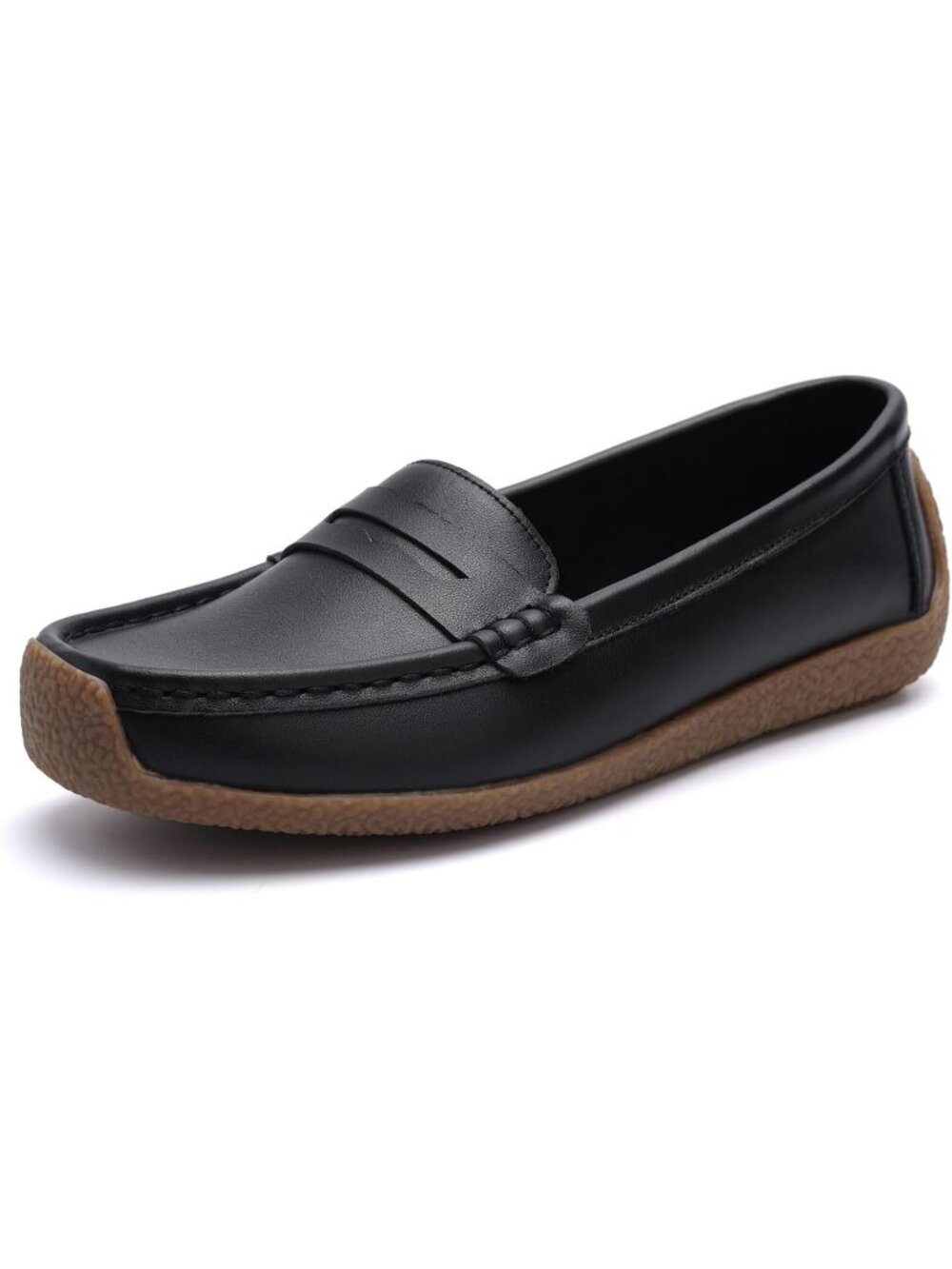 Women's Black Loafers Slip-Ons Cute Casual Dress Walking Stylish Flats Shoes